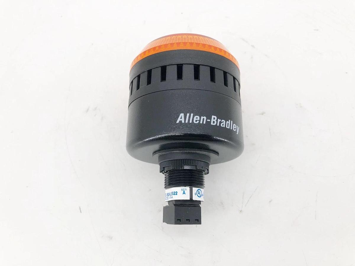 New Allen Bradley 855PC-B24LE522 Panel Mount Sounder w/ Amber LED 24VAC/DC