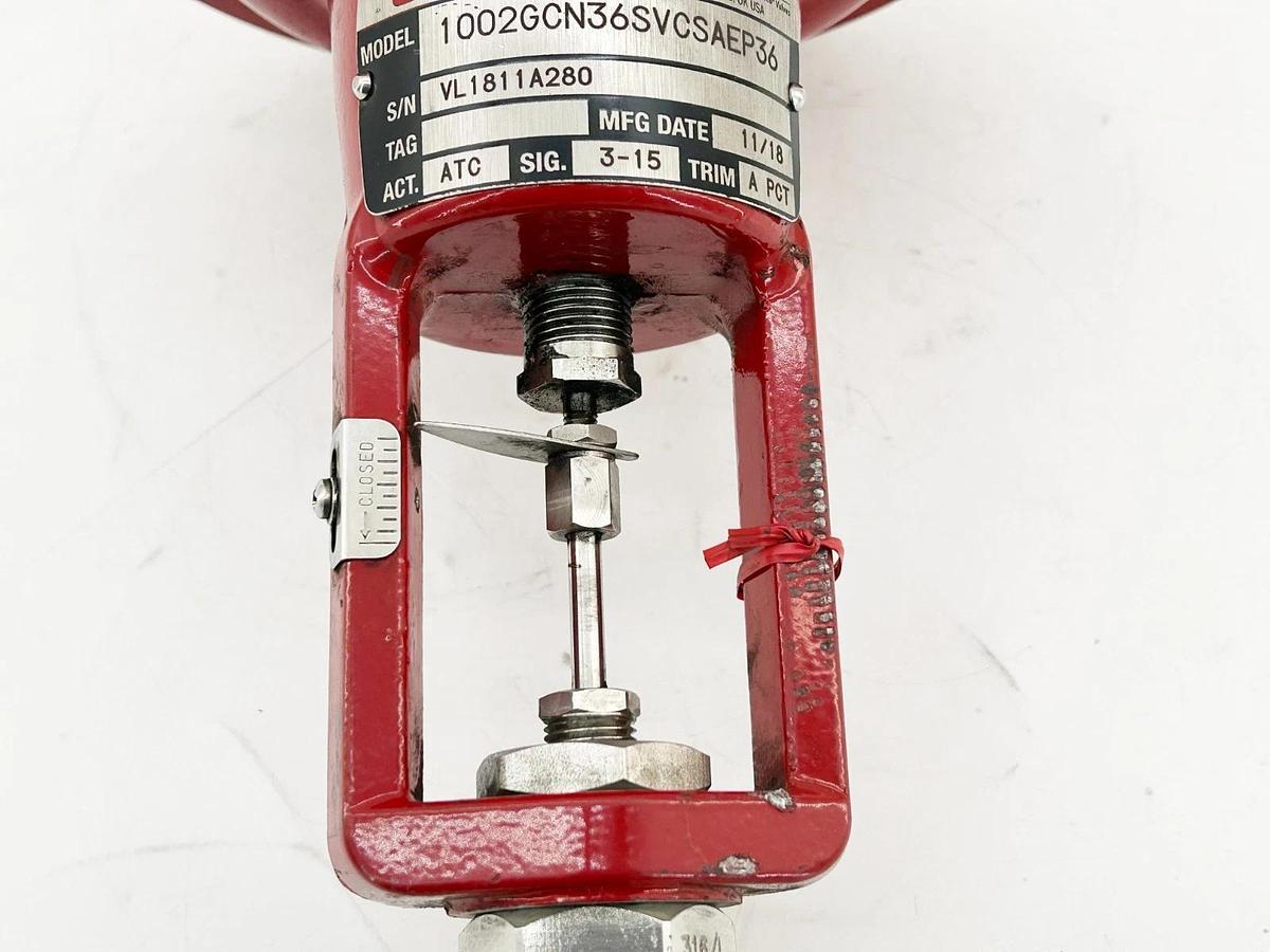 New Research Control Valve 1002GCN36SVCSAEP36 Flow Control Valve 3-15 SIG