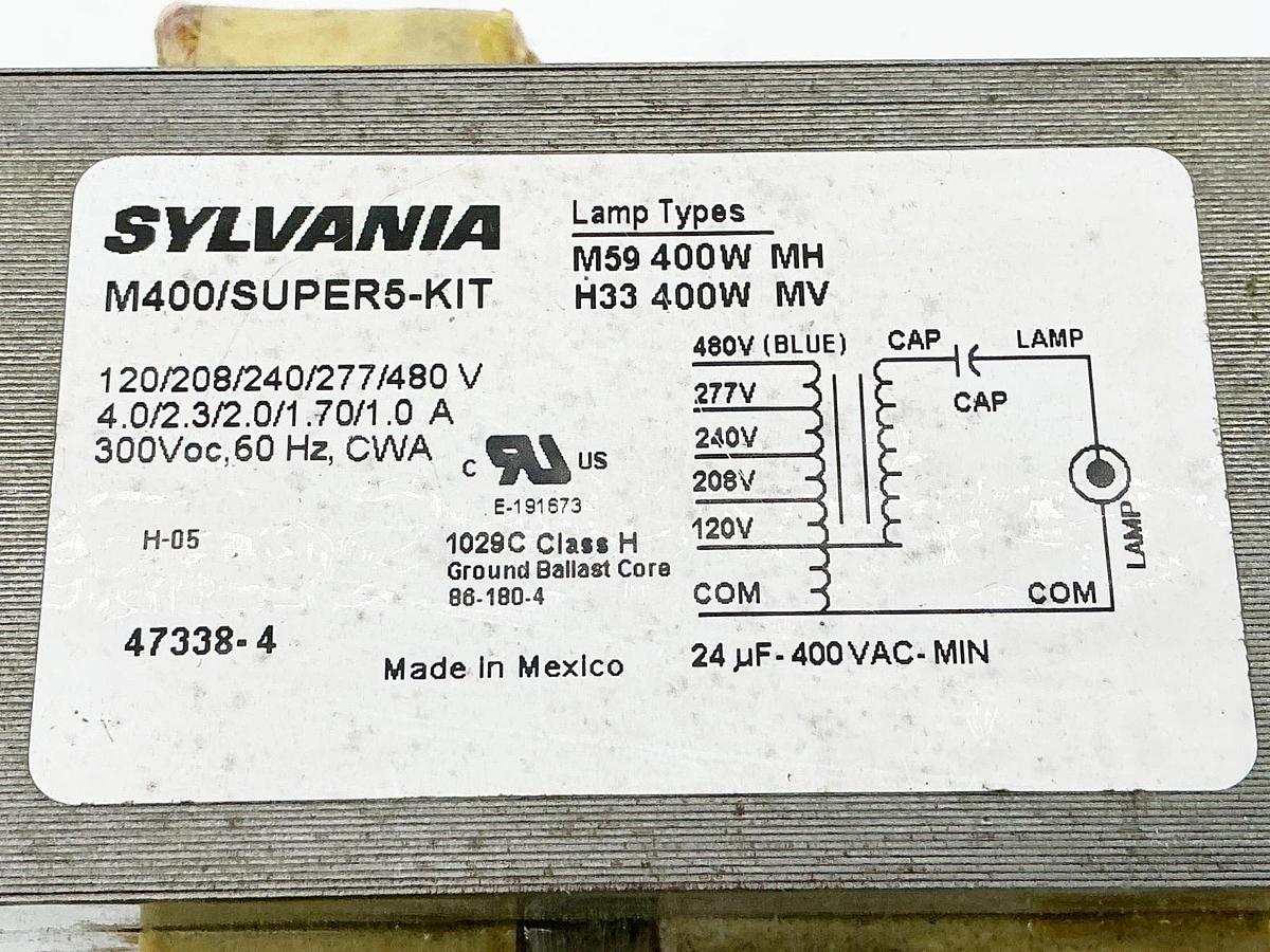 New Sylvania 47338-4 Transformer 480V 4A 400W 60Hz - No Box