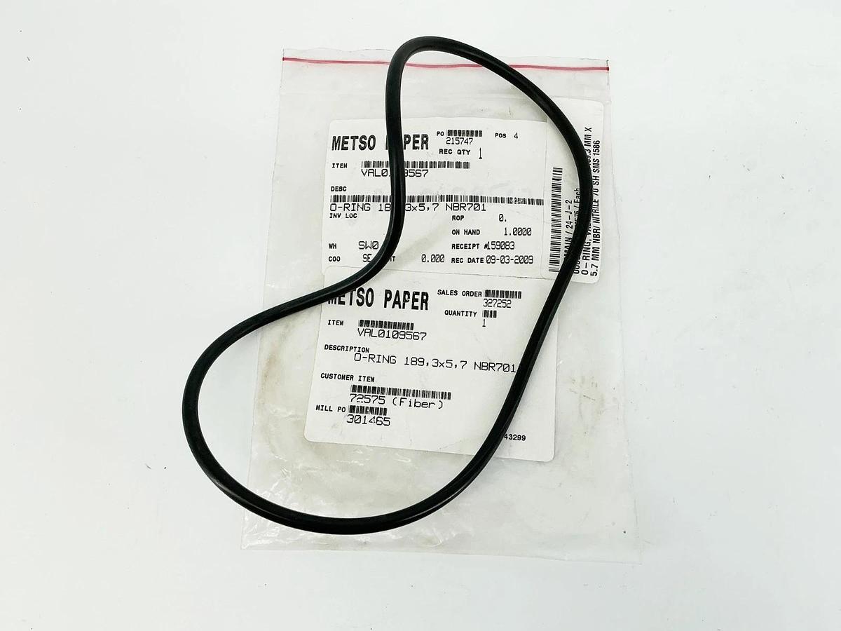 New Metso Paper VAL0109567 O-Ring 189.3X5.7 NBR701