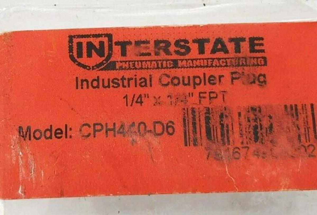 Lot of 6 New Interstate Pneumatics CPH440-D6 Female Coupler Plugs 1/4" x 1/4"