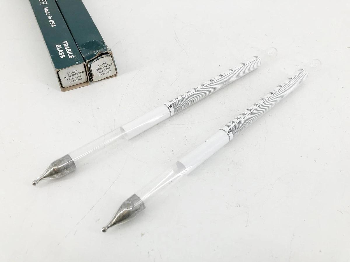Lot of 2 New Chase 1987 Precision Hydrometer 1.000/2.000