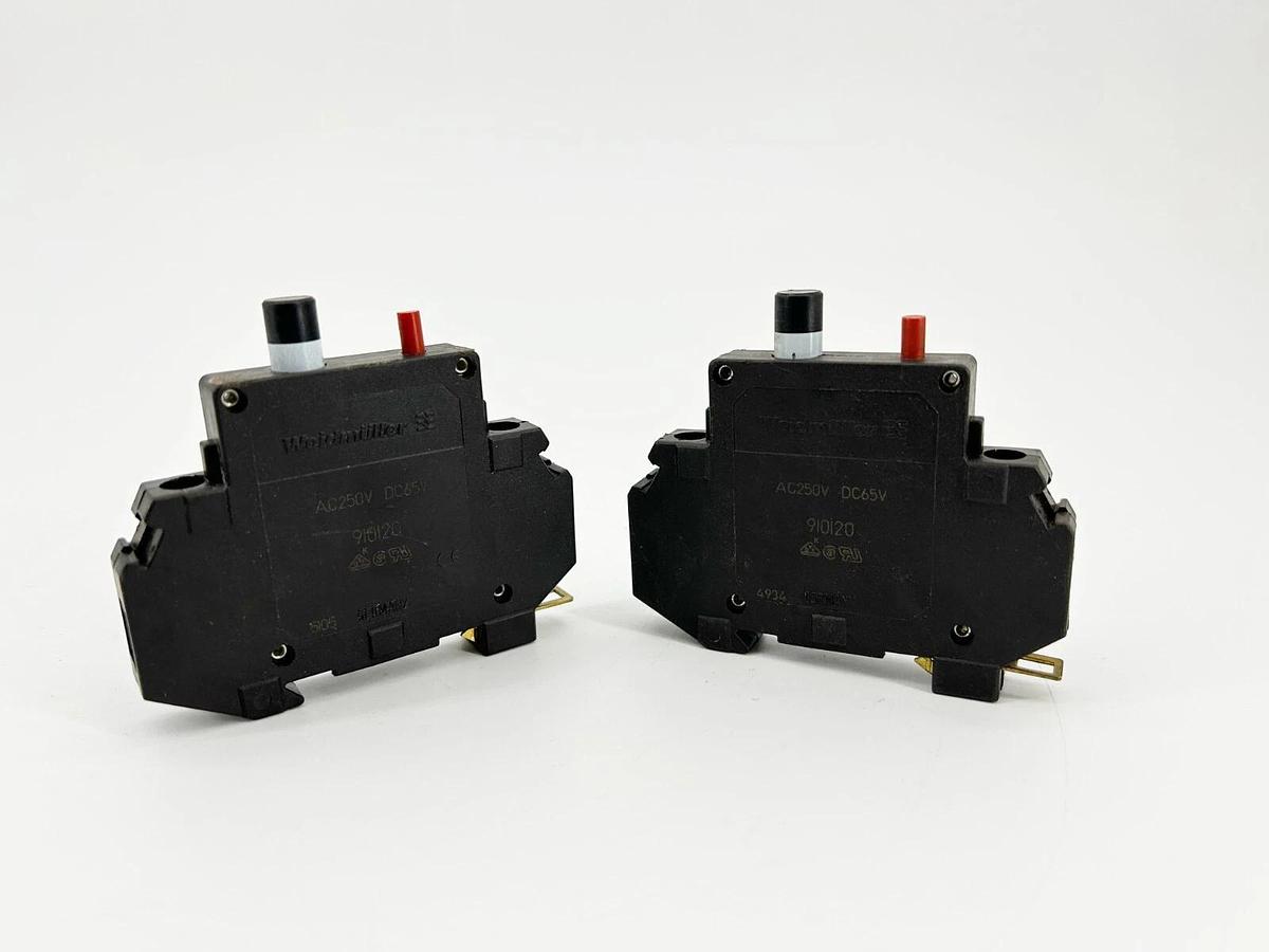 New Lot of 2 Weildmuller 910120Circuit Breaker 1Amp 250V 1 Pole- No Box