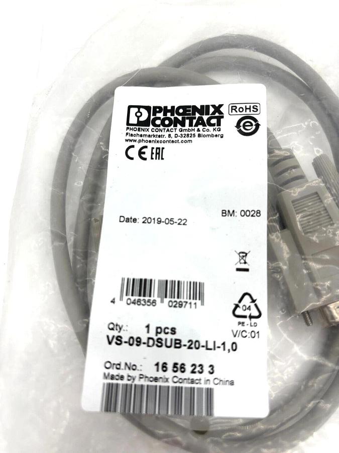 New Phoenix Contact VS-09-DSUB-20-LI-1,0 D-Sub Cable 1656233