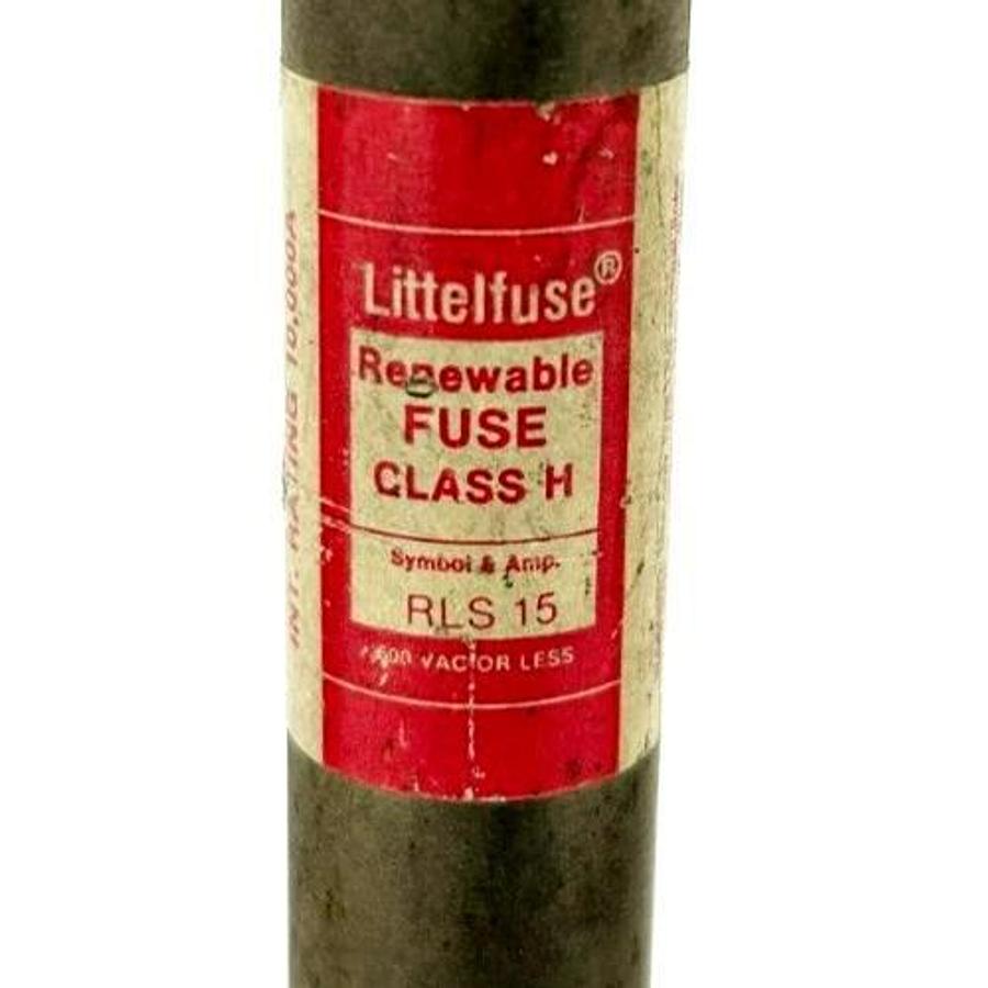 Lot of 3 New Littelfuse RLS-15 Renewable Fuses, 15 A, 600VAC