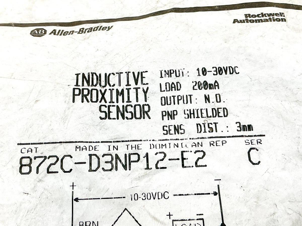 New Allen Bradley 872C-D3NP12-E2 Inductive Photoelectric Sensor 30VDC Ser.C