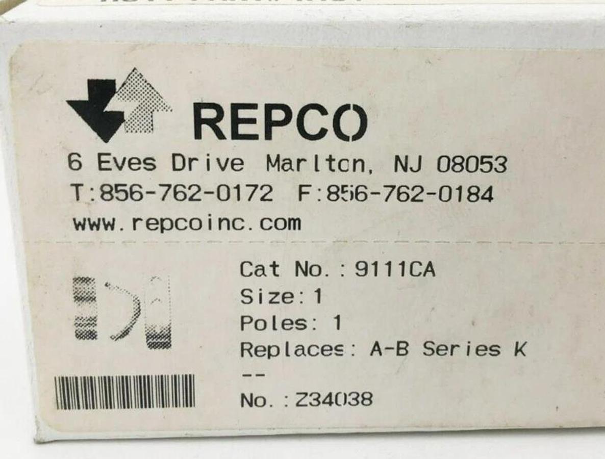 New Repco 9111CA Contact Kit 1-Pole Size 1 Replaces Allen Bradley Z34038