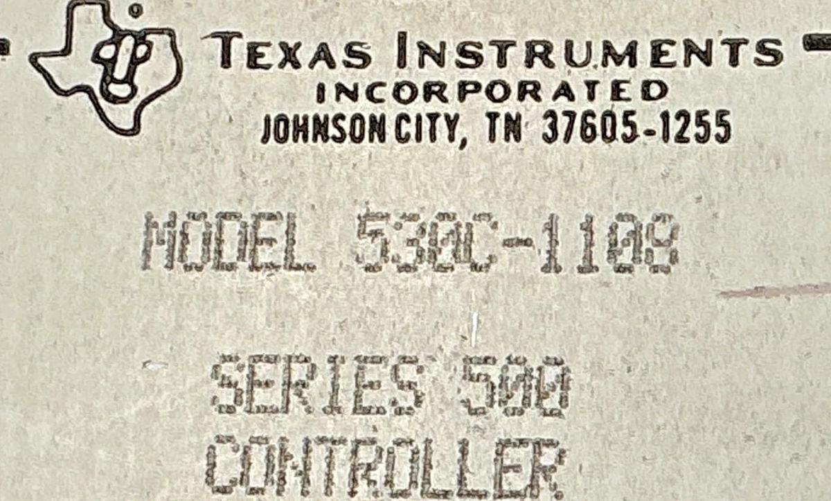 Used Texas Instruments 530C-1108 Ser 500 Controller w/ Key