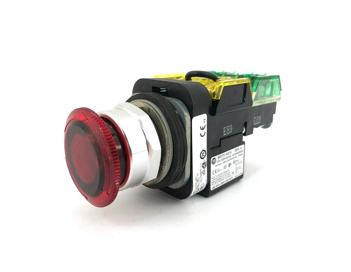 New Allen Bradley 800TC-FXTQH2RA1S Ser. U Push-Pull Device, 12-130VAC/DC, 2 POS