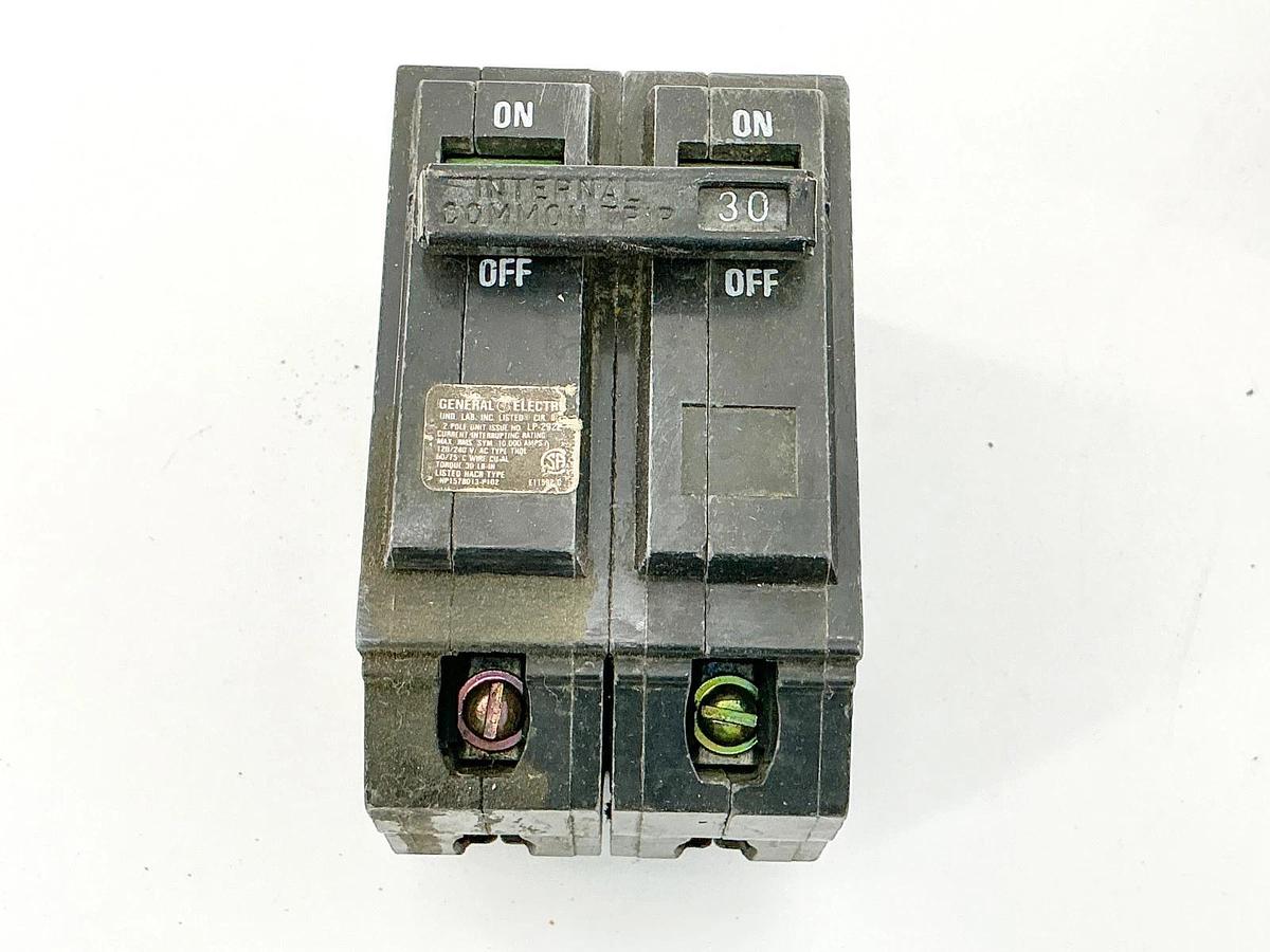 Used Lot of 2 General Electric THQL2130 Circuit Breaker 30A 240V 2P Type HACR