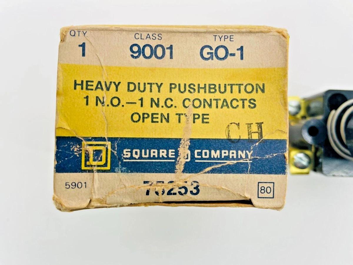 New Square D 9001GO-1 Heavy Duty Pushbutton 1NO 1NC