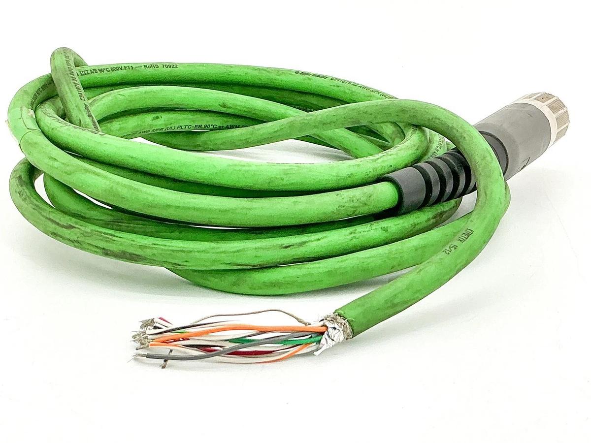 Used Allen Bradley 2090-CFBM7DF-CEAA04 Power Feedback Cable 600V 13' Ser.A