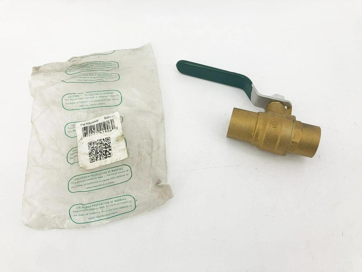 New RWV 5595AB 1" Brass Ball Valve 600 WOG 150 WSP