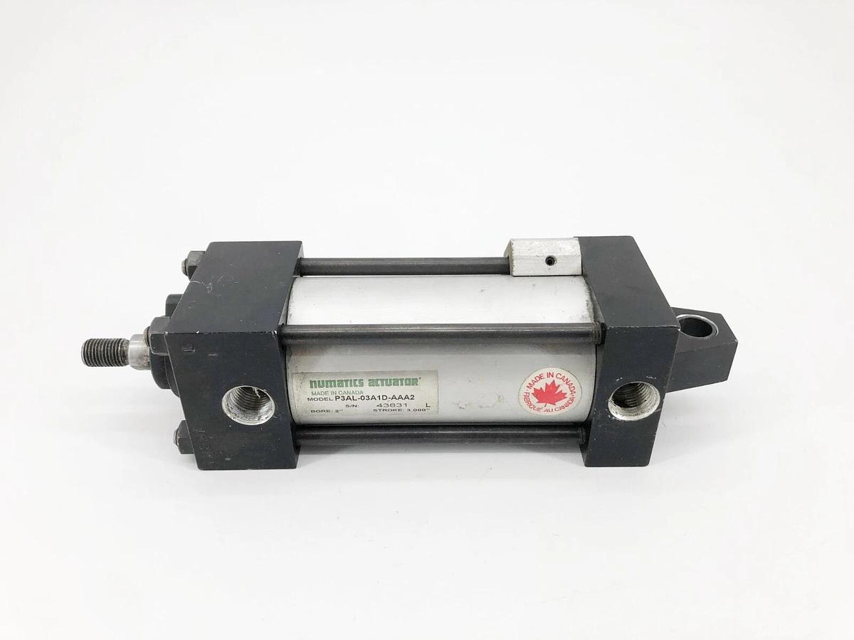 Used Numatics P3AL-03A1D-AAA2 Pneumatic Cylinder 2" Bore 3" Stroke