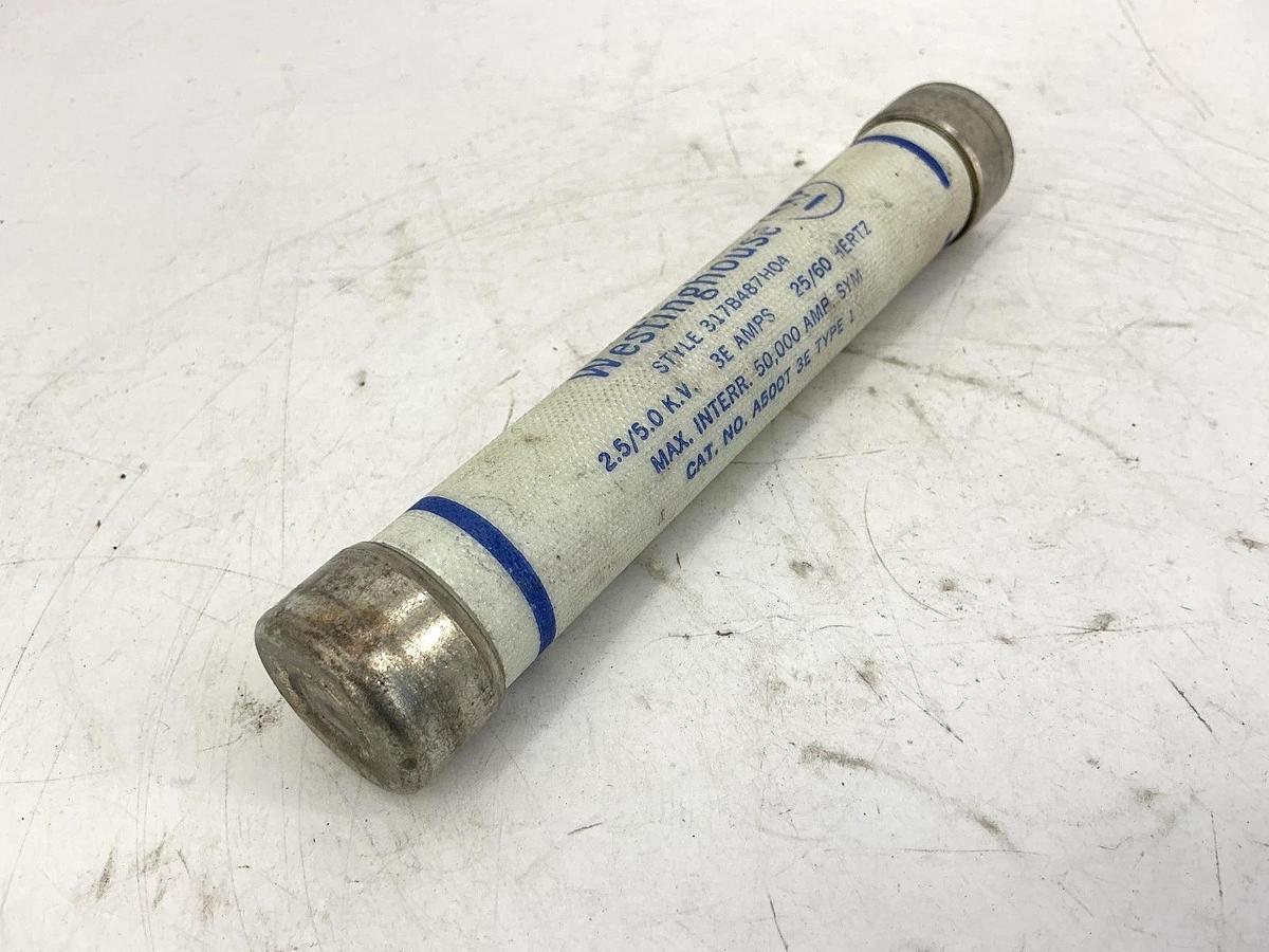 Used Westinghouse 317B487H04 Fuse 3A 2.5/5.0KV 25/60HZ A500T 3E Type 1