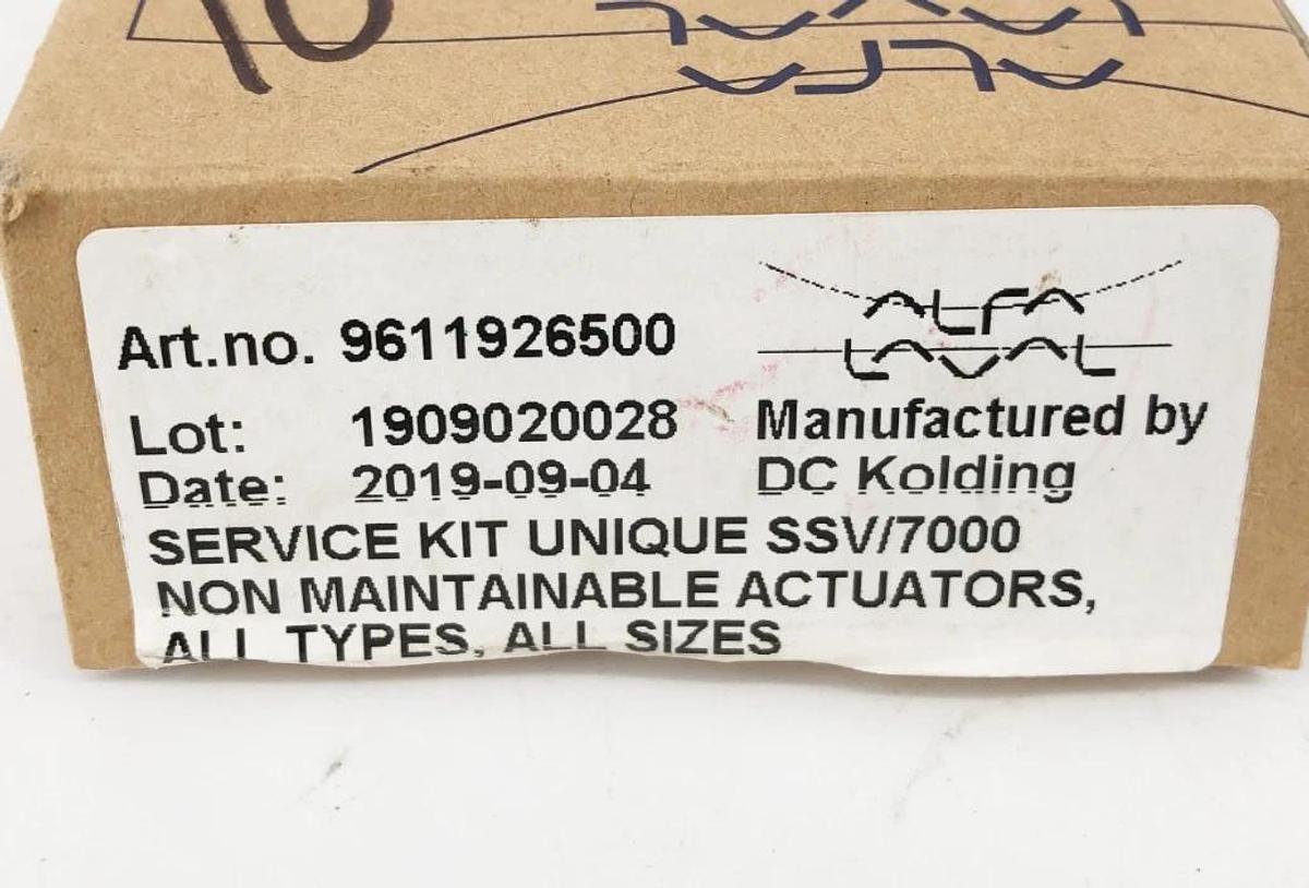 New Alfa Laval 9611926500 Non-Maintainable Actuator Service Kit Unique SSV/7000
