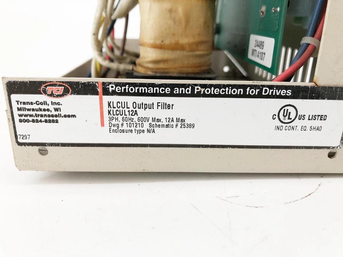 Used Trans-Coil KLCUL12A Line Reactor 12A 3PH 600VAC (For Parts Only)