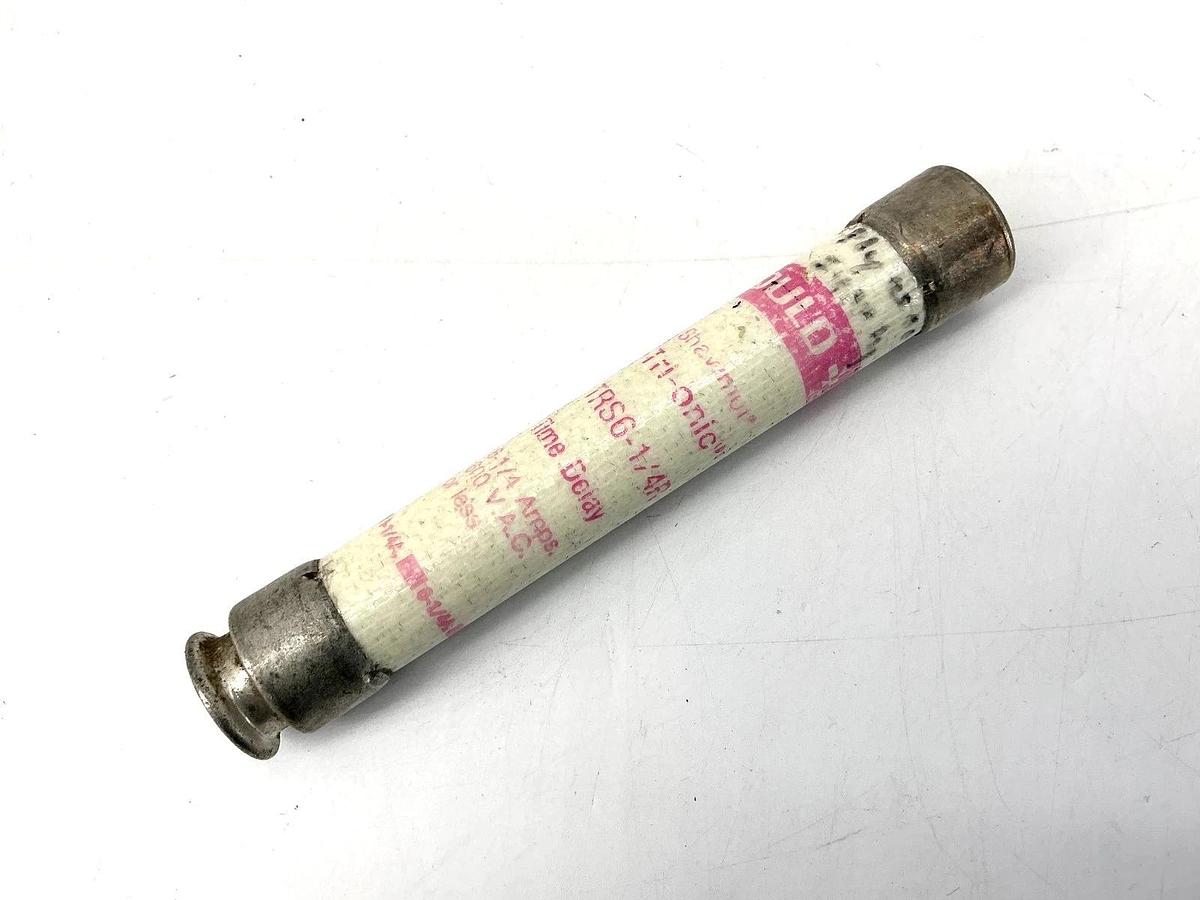 Used Lot of 2 Gould Shawmut TRS6-1/4R Tri-Onic Time-Delay Fuse 6-1/4A 600VAC