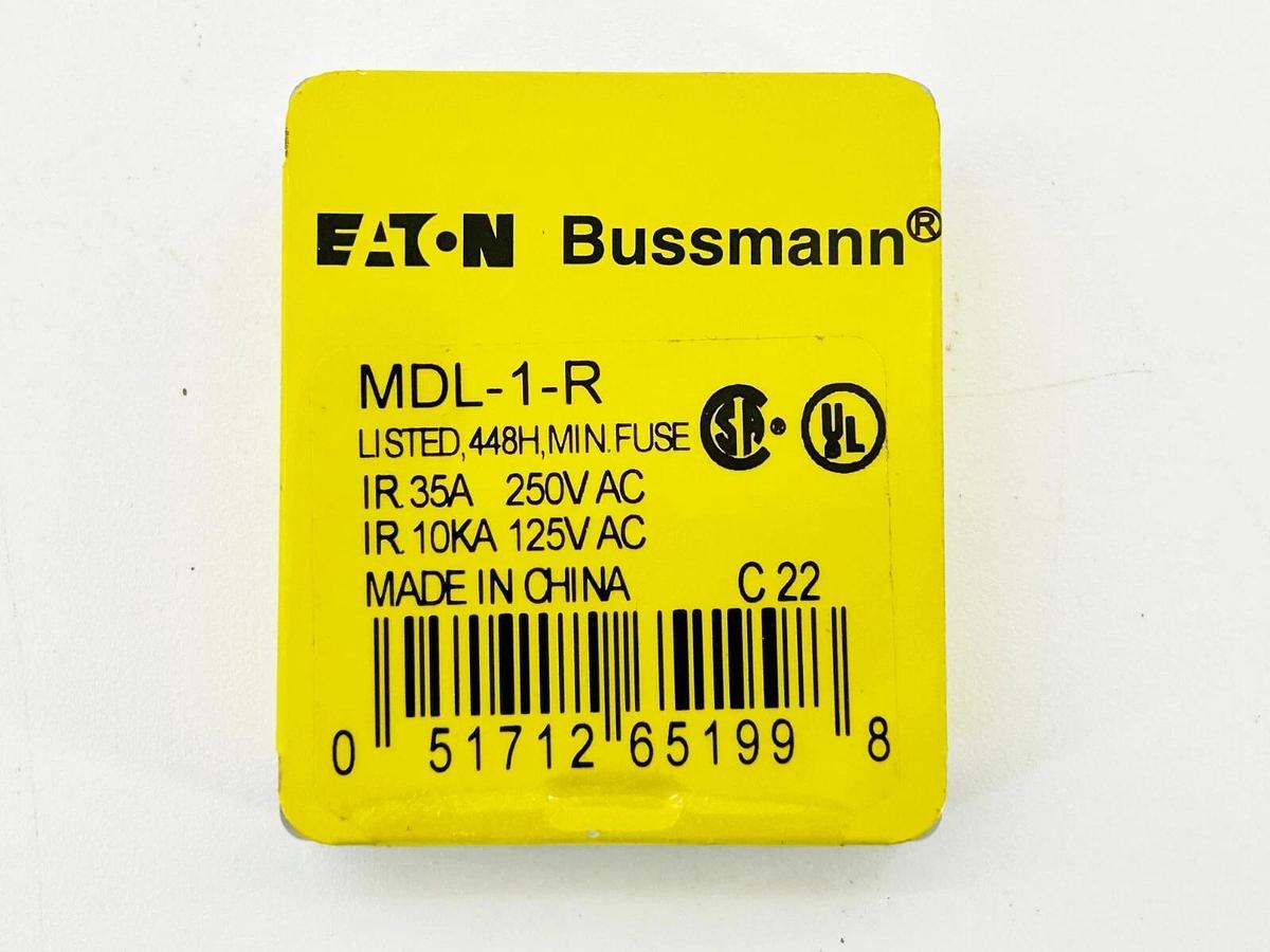 New Lot of 5 Bussmann MDL-1-R 250V 1A