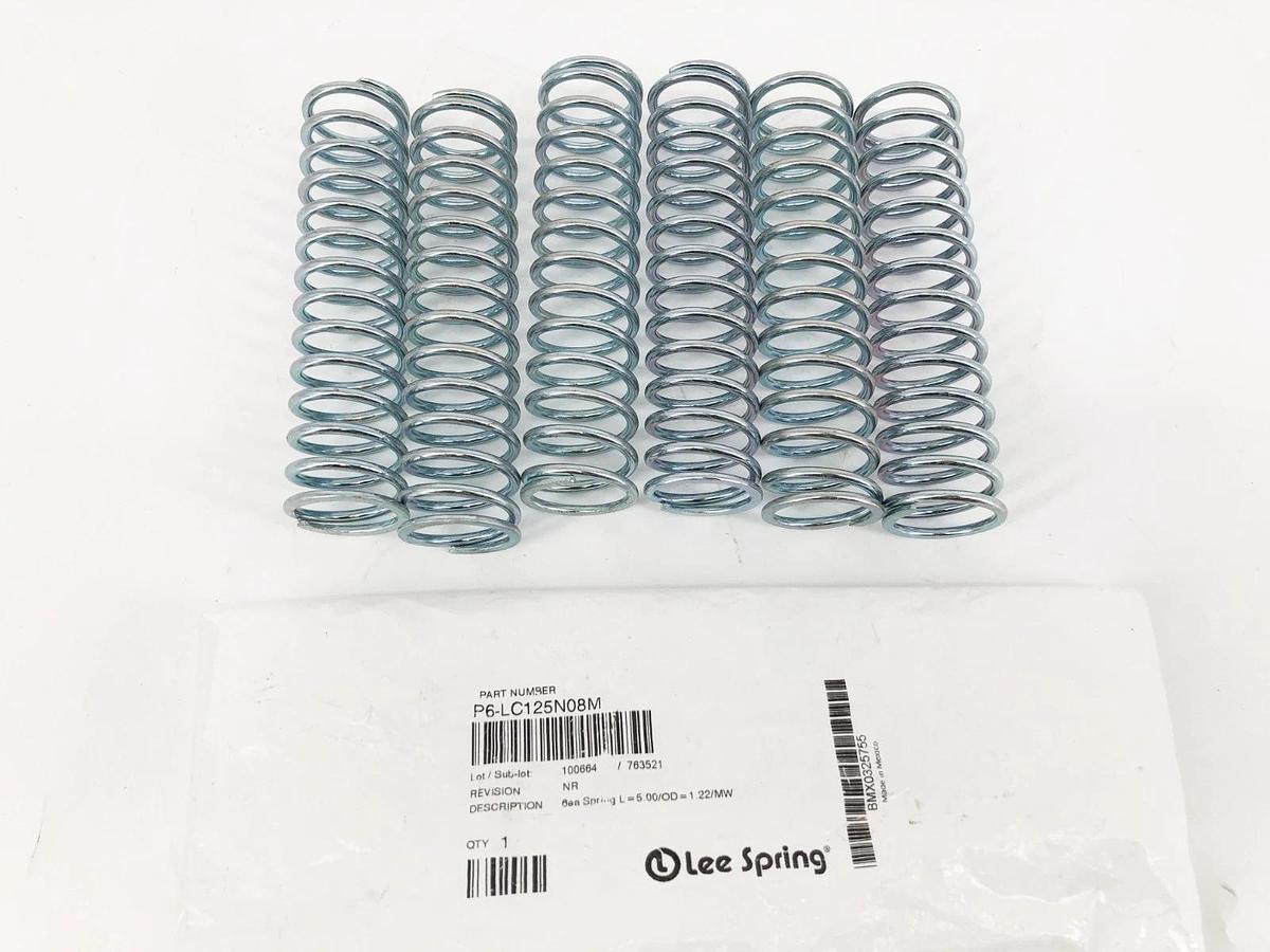 Bag of 6 New Lee Spring P6-LC125N08M Compression Springs L = 5" OD = 1.22"/MW