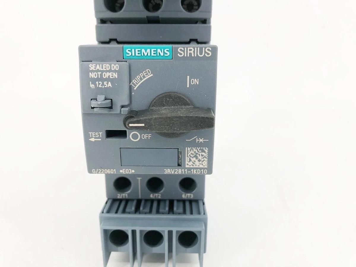 New Siemens 3RV2811-1KD10 Motor Protection Circuit Breaker 690V 12.5A - No Box