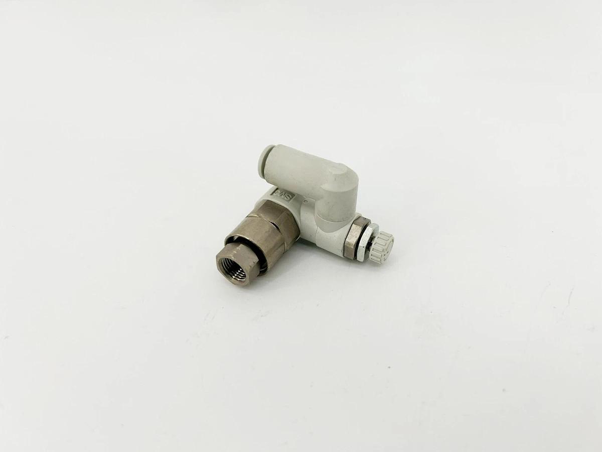 New SMC ASP430F Flow Control W/ Pilot Check Valve 1/2" Port 6mm Tube OD