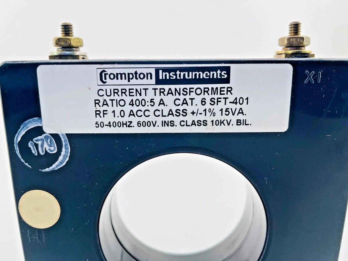 New Crompton Instruments 6 SFT-401 Current Transformer 400:5 A RF 1.0 +/-1% 15VA