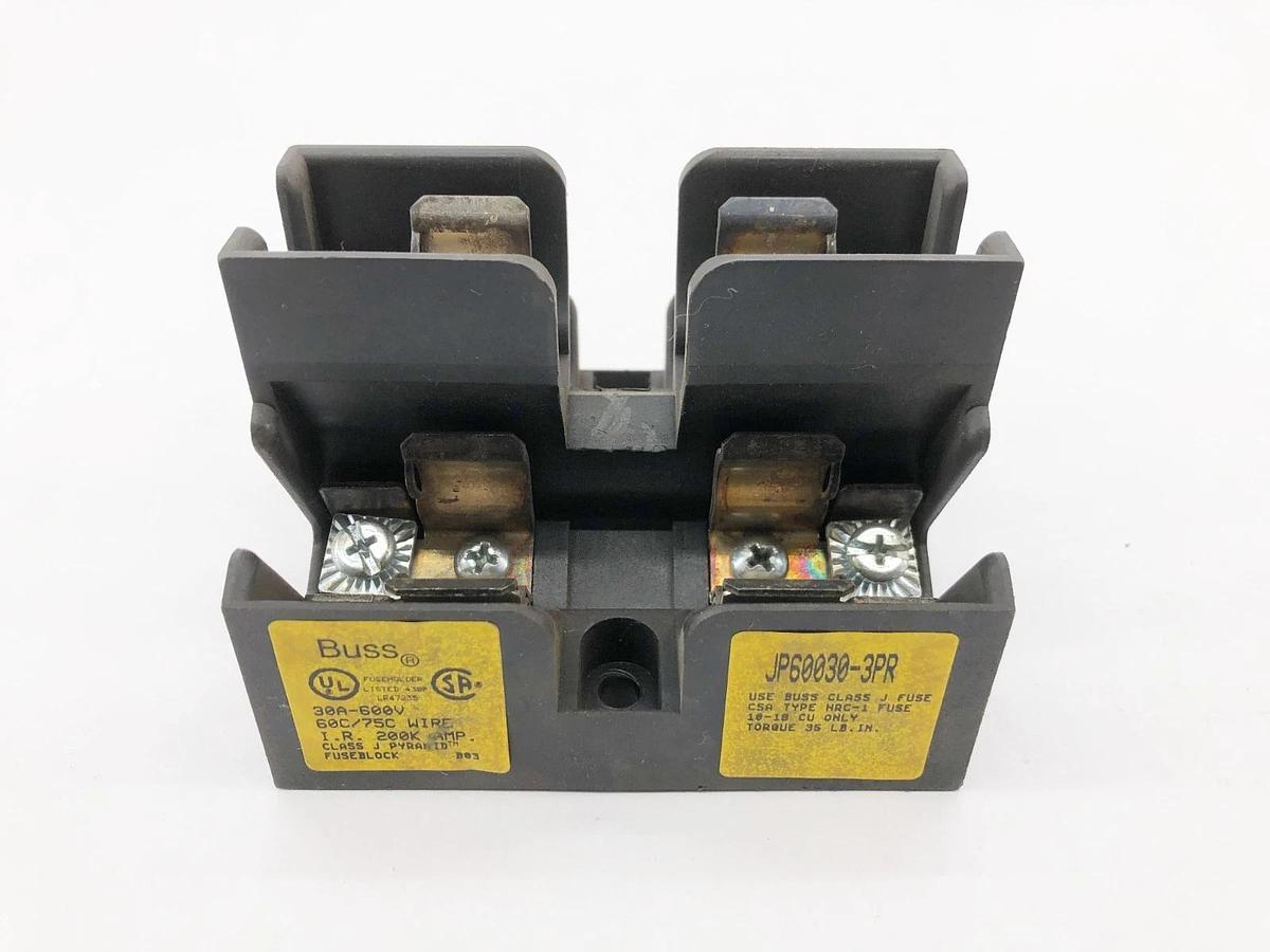 Used Lot of 5 Bussmann JP60030-3PR Fuse Holders 30A 600VAC 3 Pole