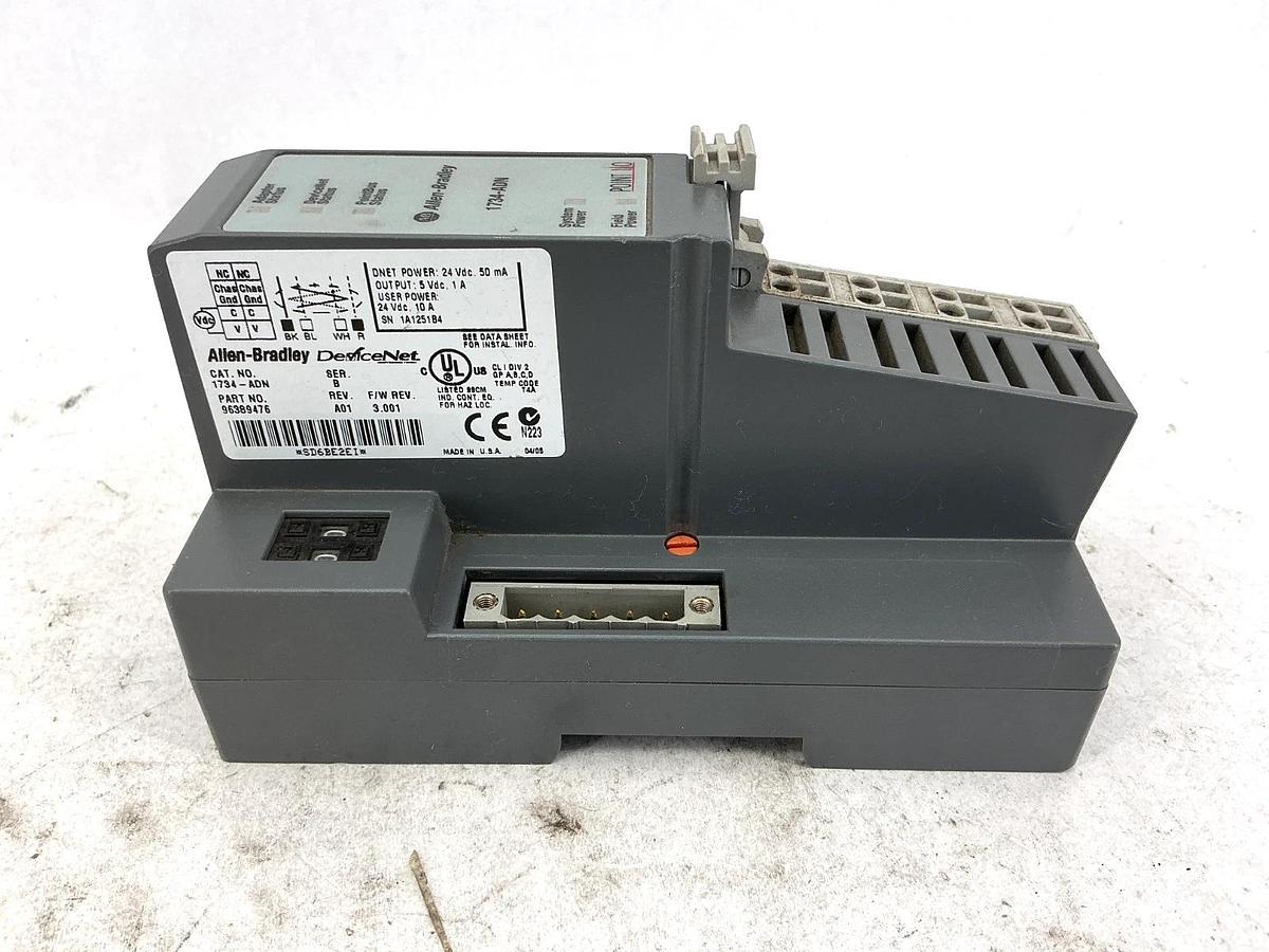 New Allen Bradley 1734-ADN Ser B Point I/O Network Adaptor 10A 24V - No Box