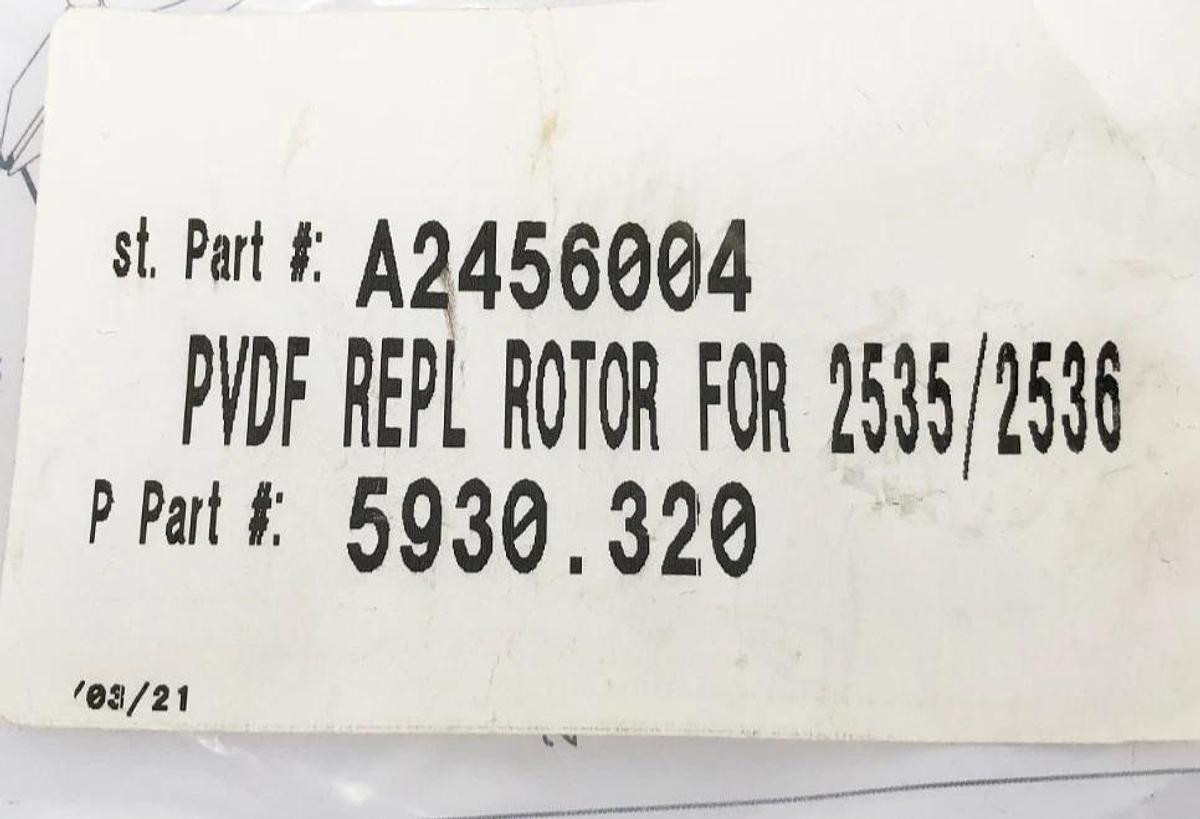 New GF Signet 3-2536.320-1 Rotor for 2535/2536 PVDF Black 198 820 052