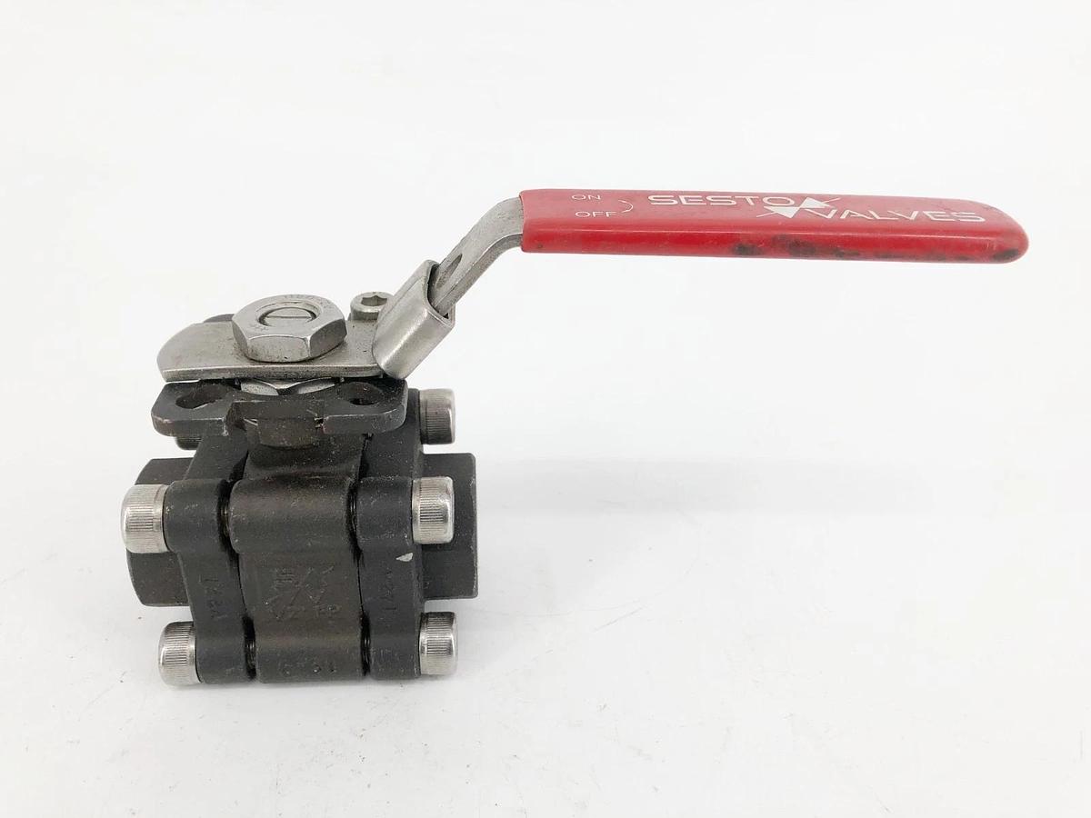 New Sesto Valves M32S-0M-C60F-L Ball Valve 1/2" 2000WOG B16.34 - No Box