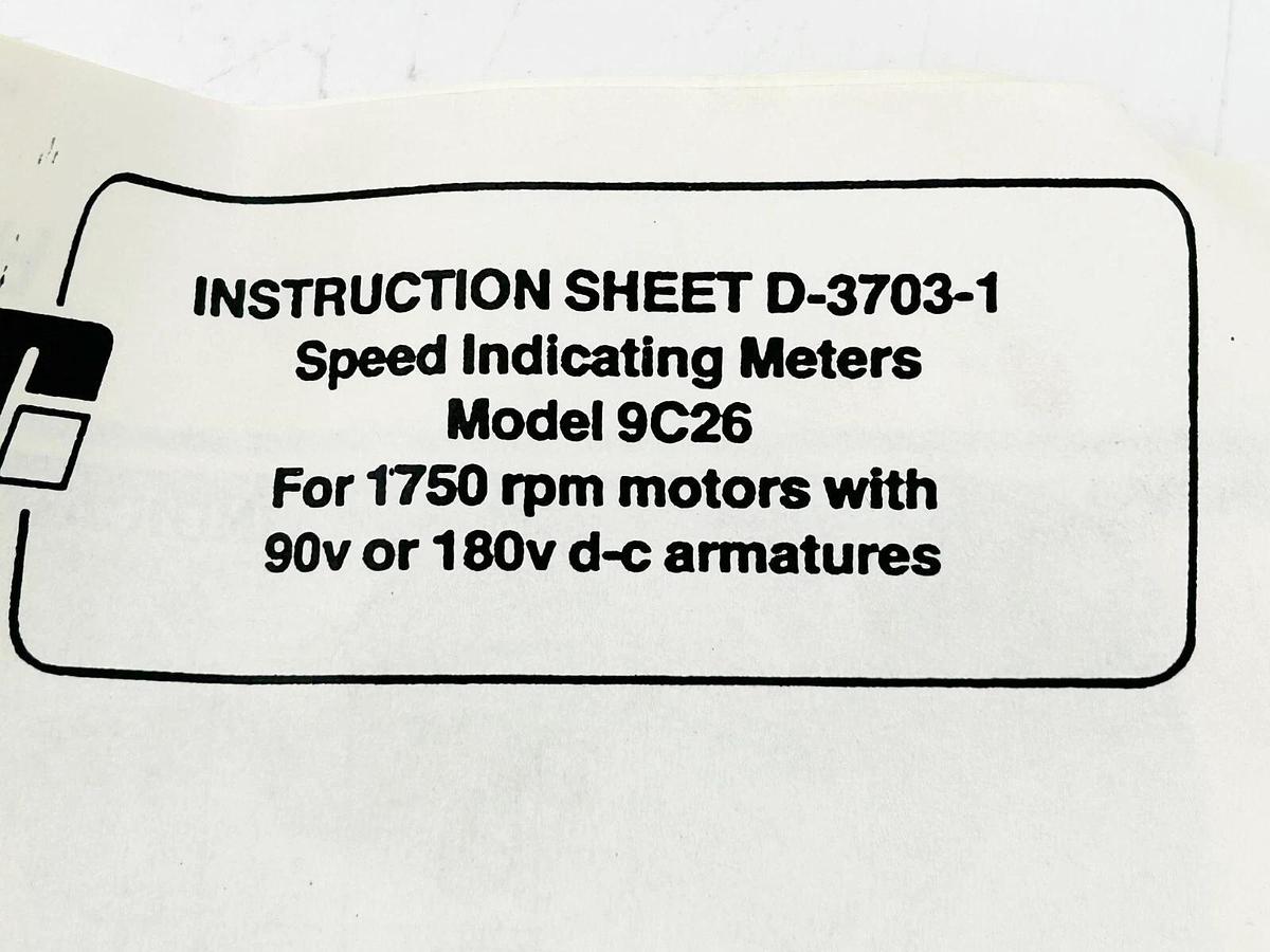 New Reliance 9C26D Panel Meter 0-2000RPM 110%