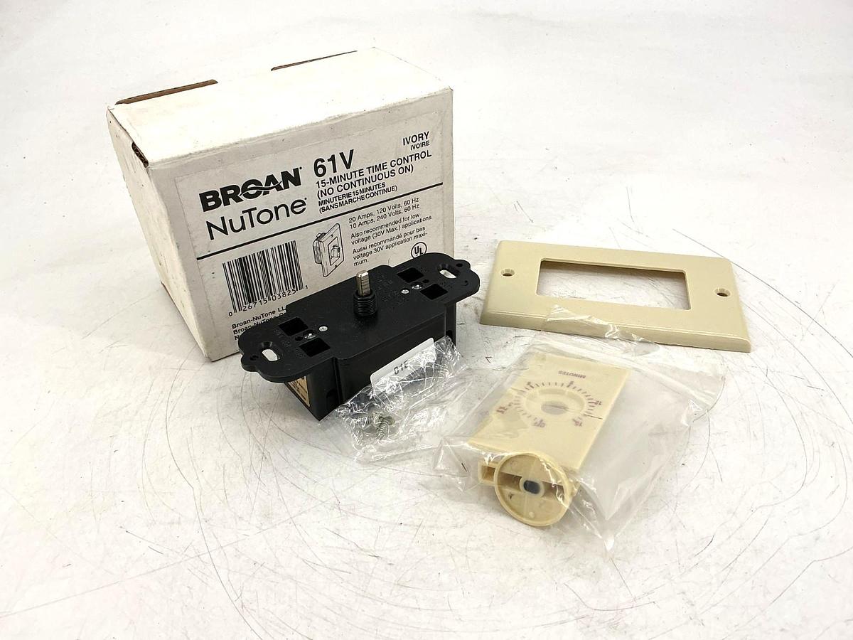 New Broan-NuTone 61V 15-Minute Time Control Ivory 20/10A 120/240V 60HZ