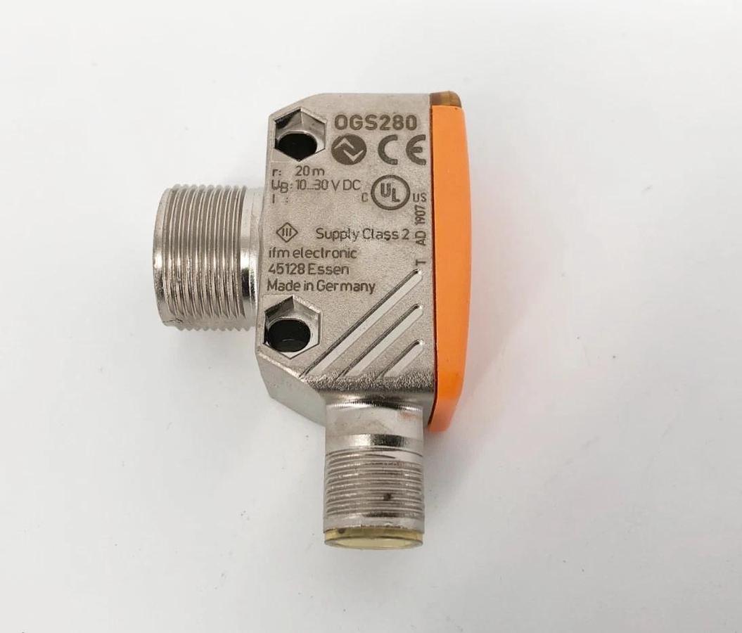 New IFM OGS280 Sensor Transmitter 10-30VDC M12 Right Angle - No Box