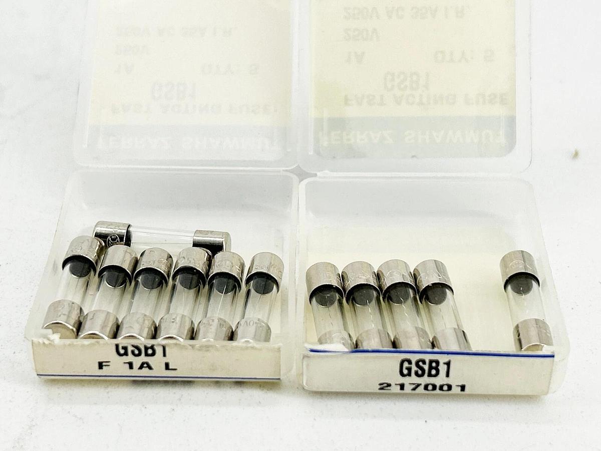 New Lot of 12 Ferraz Shawmut GSB1 Fast Acting Glass Fuse 1A 250V