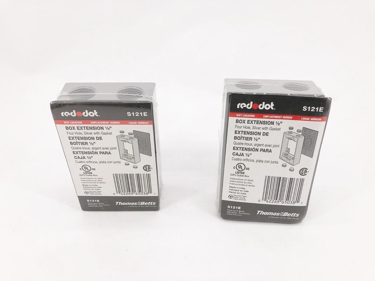 Lot of 2 New Red Dot S121E Box Extensions 1/2" Four Hole