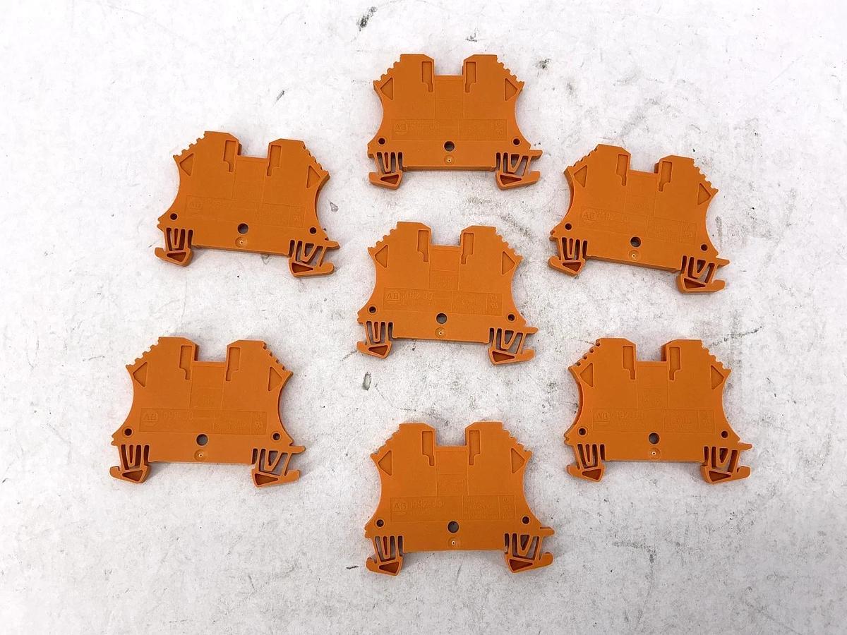 Lot of 7 New Allen Bradley 1492-J3-OR Ser A Terminal Blocks Orange 25A 600V