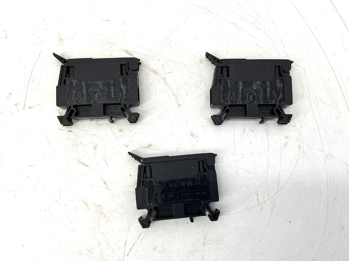 Used Lot of 3 Allen Bradley 1492-WFB4250 Fuse Holding Terminal Block 300V 85-264VAC
