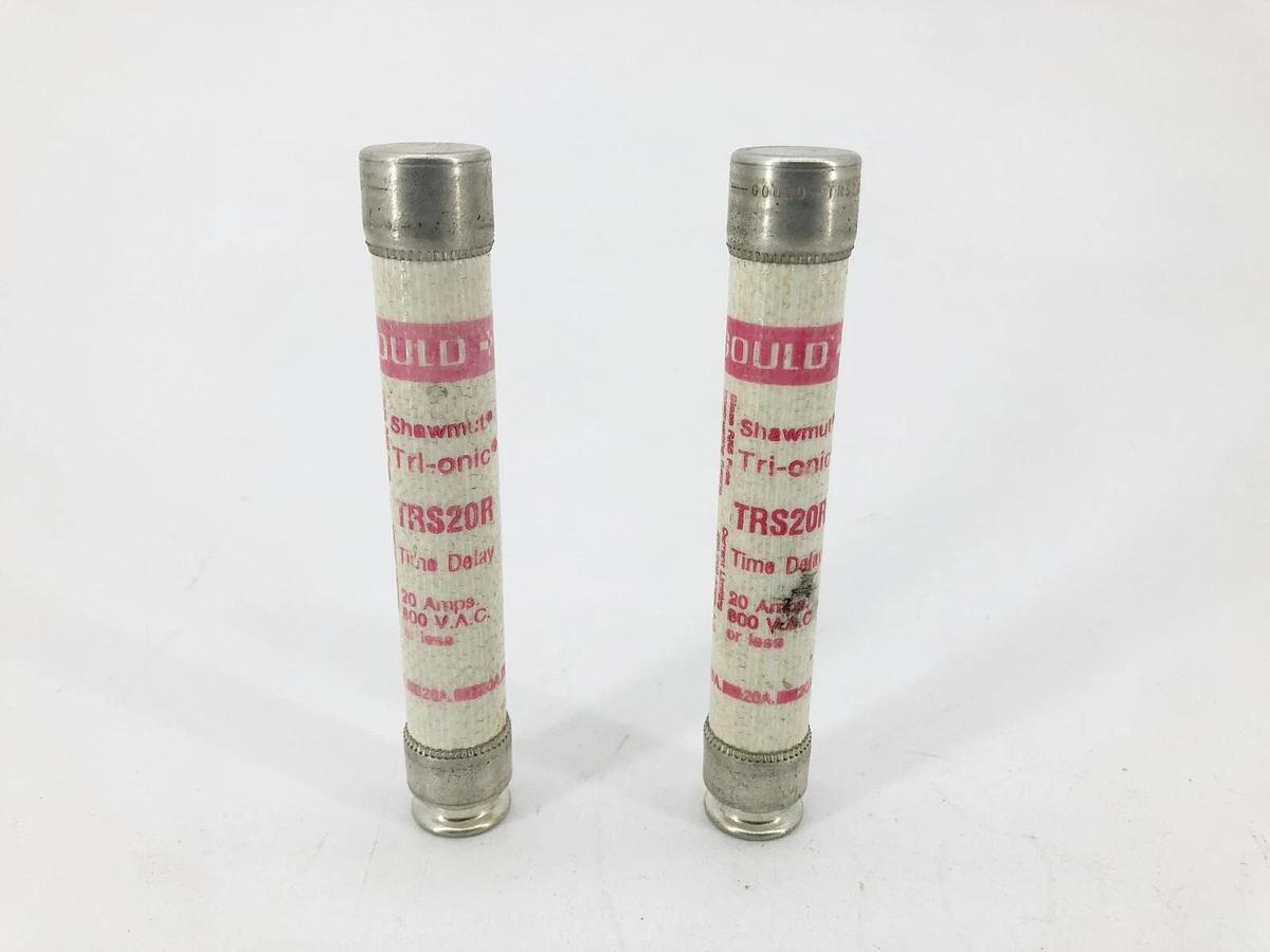 Lot of 2 New Gould Shawmut TRS20R Time Delay Fuses 20A 600VAC Class RK5