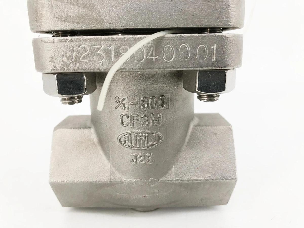 New Aloyco 4374 Stainless Steel Check Valve Size 3/4" Class 600 CF3M - No Box