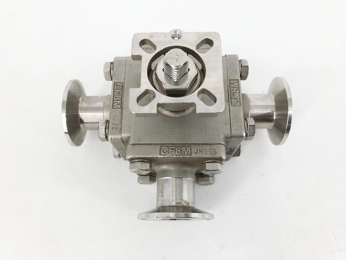 New 1" CF8M 200WOG Stainless Steel Sanitary Valve 3-Way - No Box