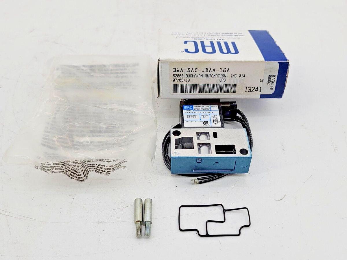 New Mac Valves 36A-SAC-JDAA-1GA Solenoid Valve 24VDC 5.4W Vac-120PSI