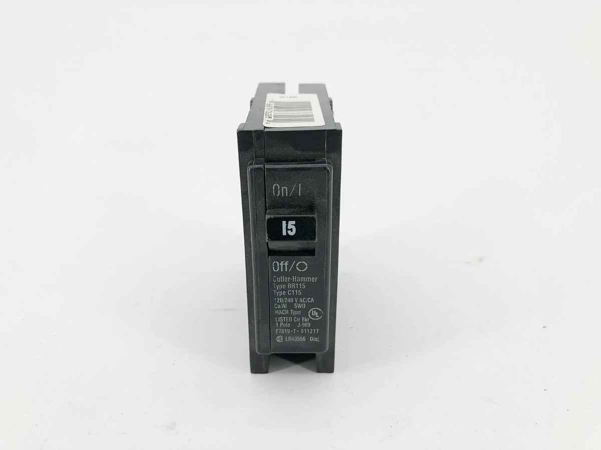Lot of 3 New Eaton BR115 Circuit Breakers 15A 120V 1 Pole