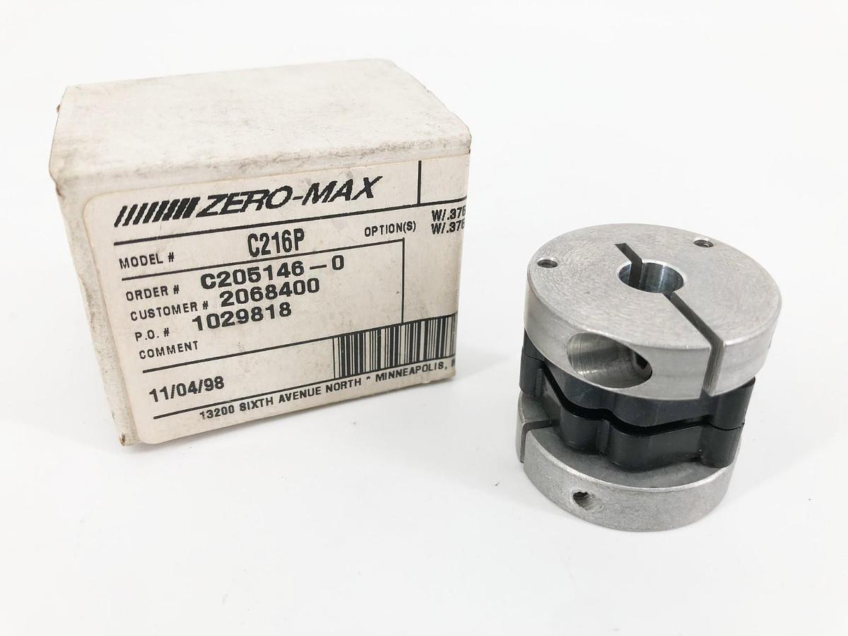 New Zero-Max C216P Control Flex Coupling w/ 0.375" Bore Clamped
