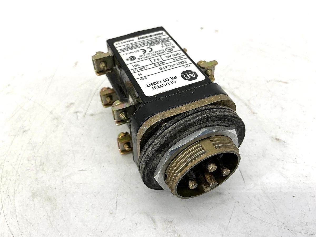 Used Allen Bradley 800T-PC416 Ser N Cluster Pilot Light 9.2W 120VAC Missing Cap