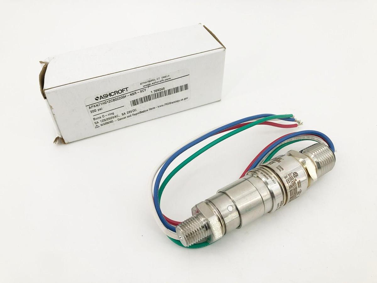 New Ashcroft APAN71H012CB02200#-NSR-XCY Pressure Switch 2000psi 125/250VAC 28VDC