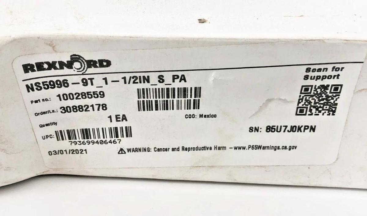 New Rexnord NS5996-9T-1-1/2IN-S-PA Sprocket 10028559