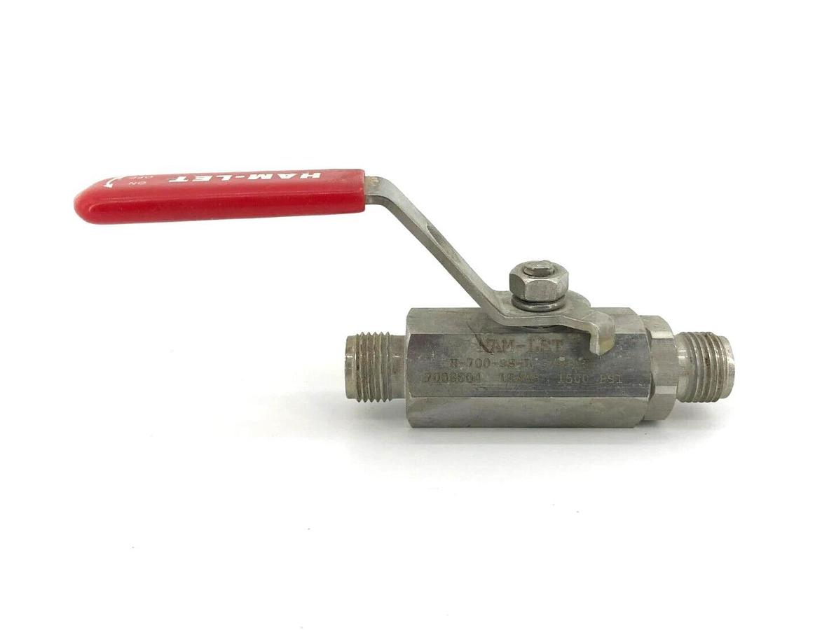 Used Ham-Let H-700-SS-L-3/8-LD Ball Valve Stainless Steel 1/2" 1500 PSI