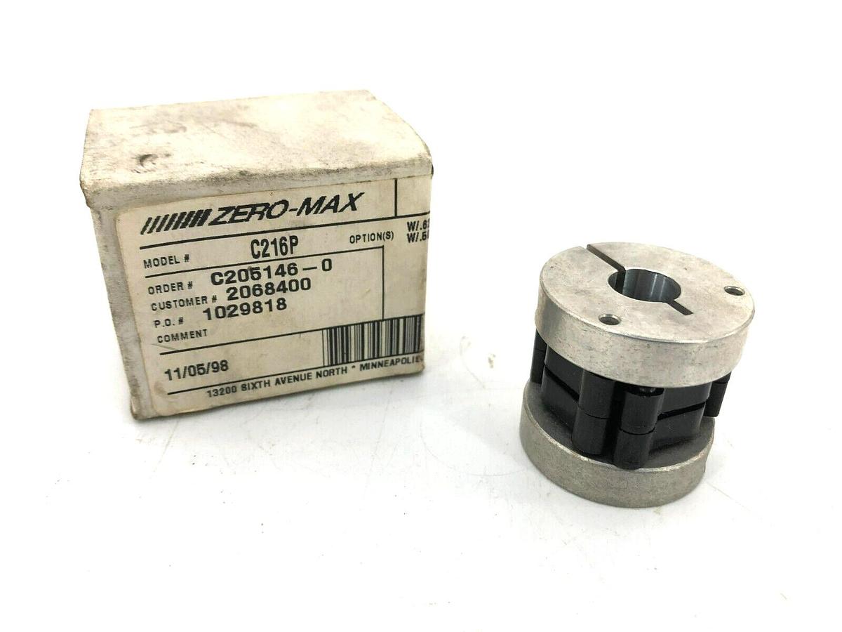 New Zero-Max C216P Control Flex Coupling .625" & .500" Clamped Bores 5/8" x 1/2"