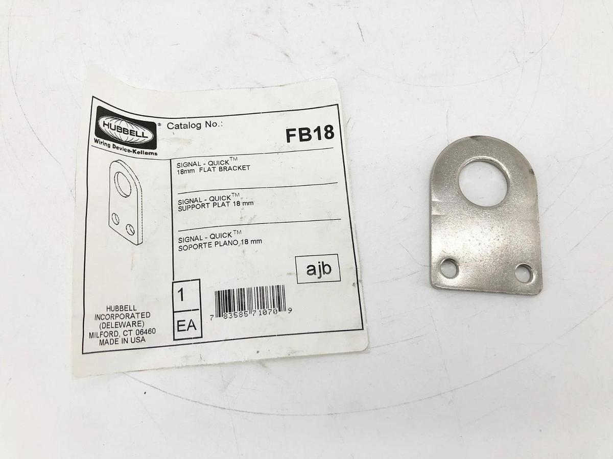 New Hubbell FB18 Signal-Quick Flat Bracket 18mm Stainless Steel - No Box
